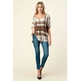 thumbnail image 5 of Mint Plus Pink - Linen Handmade Tie Dye V Neck Short Sleeve Top | Made in USA, 5 of 5