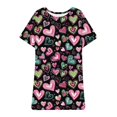 thumbnail image 4 of Hanen Plus Size Casual Women's Nightgowns & Sleepshirts Print Short Sleeve Round Neck Loose Fit Nightgowns House Dresses, 4 of 5