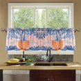 thumbnail image 4 of Yayeee Kitchen Curtains Tier Set of 2 Light Filtering 57"x24" Over Sink Window Panels, Pink Leaves, 4 of 7