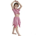 thumbnail image 4 of Staki Girl Metallic Outfit Sequin Top for Girls with Shiny Skirt Disco Outfit Metallic Dress Performance Kids 3T,4T,5T,6Y,7Y,8Y,9Y,10Y(Hot Pink,9-10 Years), 4 of 4