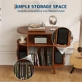 thumbnail image 3 of Yiwa Support de Tourne-Disque Mi-Siècle Moderne, Grande Armoire Ronde pour Tourne-Disque avec Rangement, Ports USB et Prises de Courant, 3 of 7