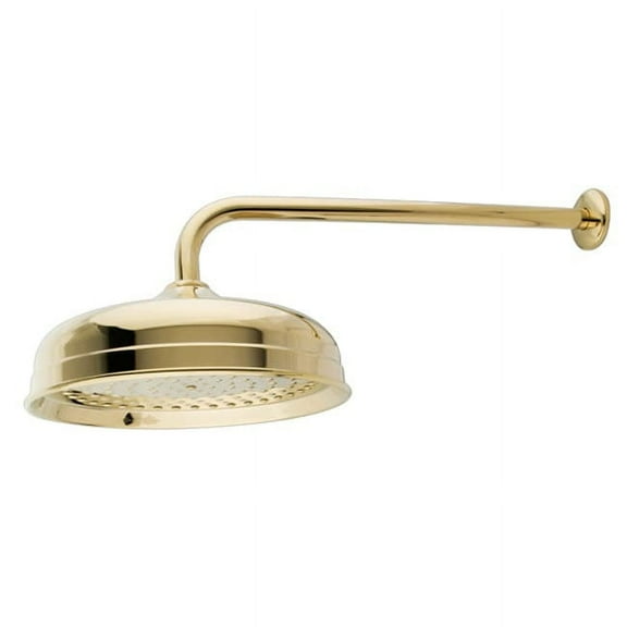 Kingston Brass K225K12 Shower Scape 10 in. Showerhead with 17 in. Shower Arm, Polished Brass