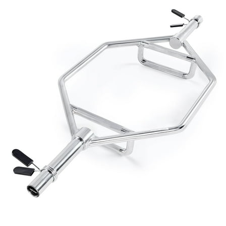 VEVOR Trap Bar Hex Bar, 2-Inch Hex Barbell, 800 LBS Capacity Shrug Bars with Knurled Grips, Weightlifting and Strength Training Equipment, Home Gym for Squats, Deadlifts, Shoulder Presses, Silver