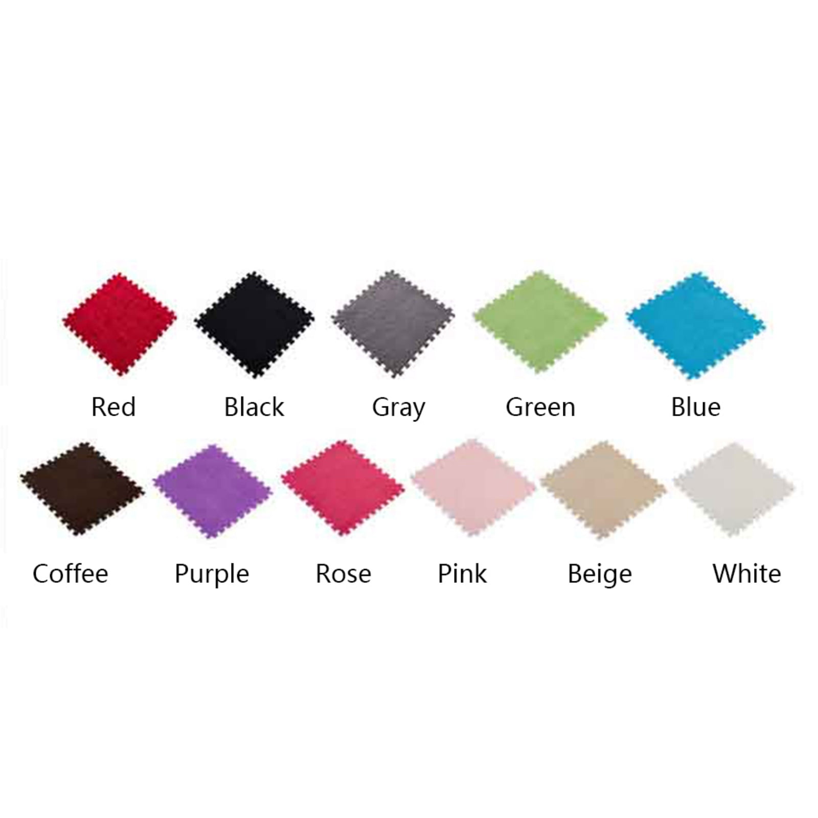 10pcs Interlocking Carpet Shaggy Soft EVA Foam Mats Fluffy Rugs Protective Floor Tiles Exercise Play Mats for Children Kids Room Home Parlor Bedroom, 11.8"*11.8" Red