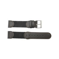 18mm Brown Genuine Leather & Nylon Swiss Army Style Watch Strap