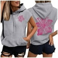 thumbnail image 2 of Hpapadks Tank Top for Women Plus Size Print Sleeveless Loose Hooded Sweatshirt Blouse Top Camisole Tops for Women Grey L, 2 of 6