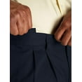 thumbnail image 3 of Oak Hill by DXL Men's Big and Tall Premium Stretch Pleated Twill Pants, Navy, 48W X 30L, Regular Rise, 3 of 8