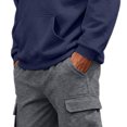 thumbnail image 6 of Mens Hoodie Tracksuit 2 Piece Sweatsuit Long Sleeve Hooded Sweatshirt and Drawstring Waist Sweatpants Jogging Matching Sets with Pockets Navy 2XL, 6 of 8