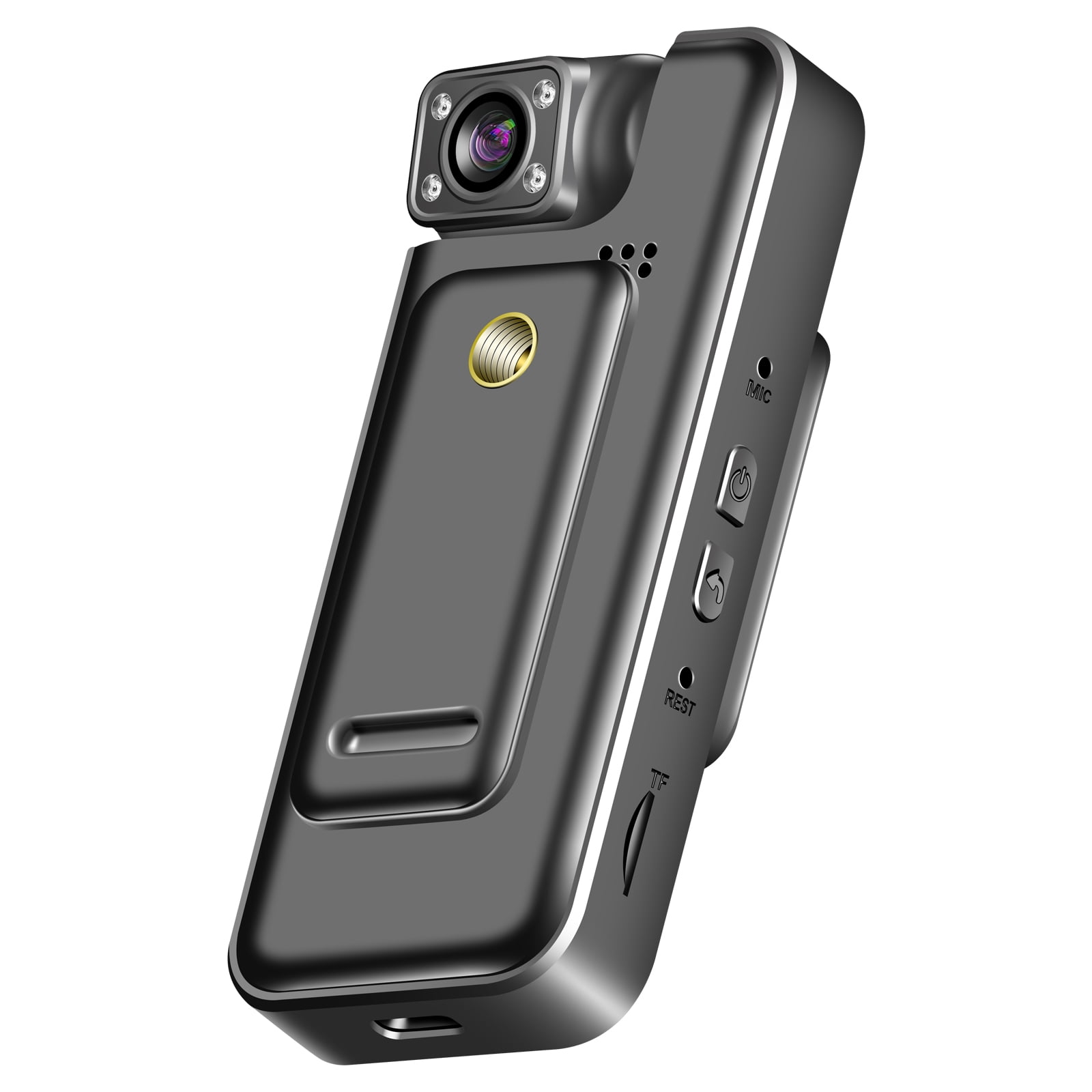 4K Body Camera Video Recorder with Rotating Lens Supports 128GB Storage for Security and Law Enforcement