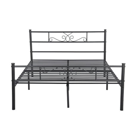 Platform Metal Bed Frame Foundation Headboard Furniture Bedroom Twin Full