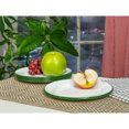 thumbnail image 5 of Red Co. Set of 4 Enamelware Metal Classic 8" Round Salad Plate, Solid White/Dark Green Rim, 5 of 8