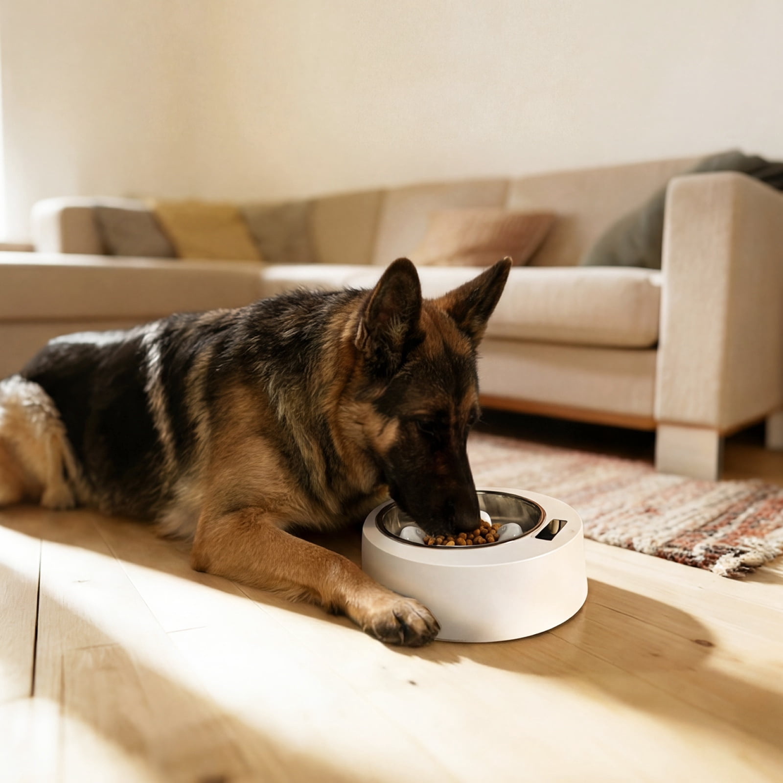 SATELLAI Smart Dog Bowl with Weight & Slow-Feed Function, Accurate Digital Scale, Removable Slow Feeder Insert, Dishwasher Safe, Ideal for Small to Medium Dogs