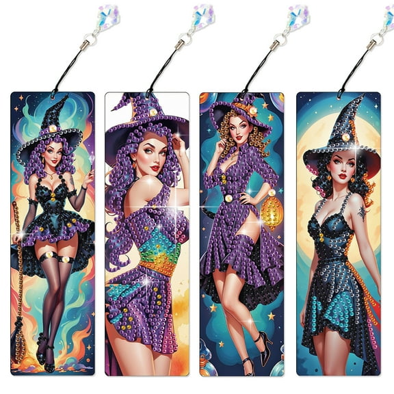4pcs Diamond Painting Kit Bookmarks 5D DIY Sexy Lady Special Pattern Shimmering Handmade Artwork For Book Lovers Perfect for Birthdays, Christmas, and Holidays