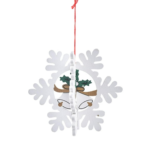 Adornos colgantes navideños para árbol de Navidad, adornos navideños de estilo rústico. Copo de nieve