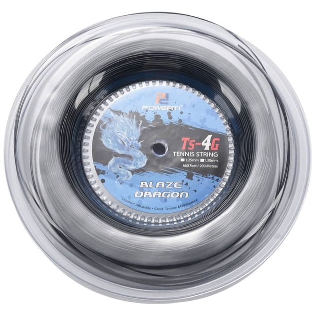 Cadena de Tenis 4G PoliéSter Raqueta de Entrenamiento Cadena 200M Carrete Gimnasio Deporte (1.25Mm)