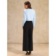 thumbnail image 5 of DARING DIVA Women's Crew neck Button Down Long Sleeve Cropped Blazer 2XL Light Blue, 5 of 6