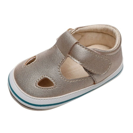 

LBECLEY Baby Sandal Size 4 Boys Girls Cartoon Printed Shoes First Walkers Shoes Summer Toddler Hollow Out Breathable Flat Sandals Baby Fleece Booties Gold 12