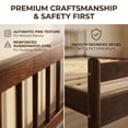 thumbnail image 4 of Leumius Traditional Style King Size Bed with Headboard and Footboard, Pinewood Bed with Strengthened Bed Frame for Teens Adults Walnut, 4 of 9