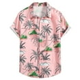 thumbnail image 1 of Playeras Y Camisas Para Hombre Camiseta de manga corta con estampado hawaiano informal a la moda de verano para hombre, ropa de playa (Pink, XL), 1 of 7