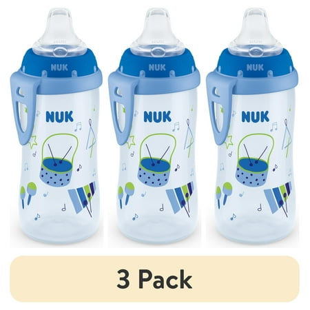 (3 pack) NUK Toddler Active Cup, 10 oz Soft Spout Sippy Cup, 12+ Months, 1 Pack, Boys