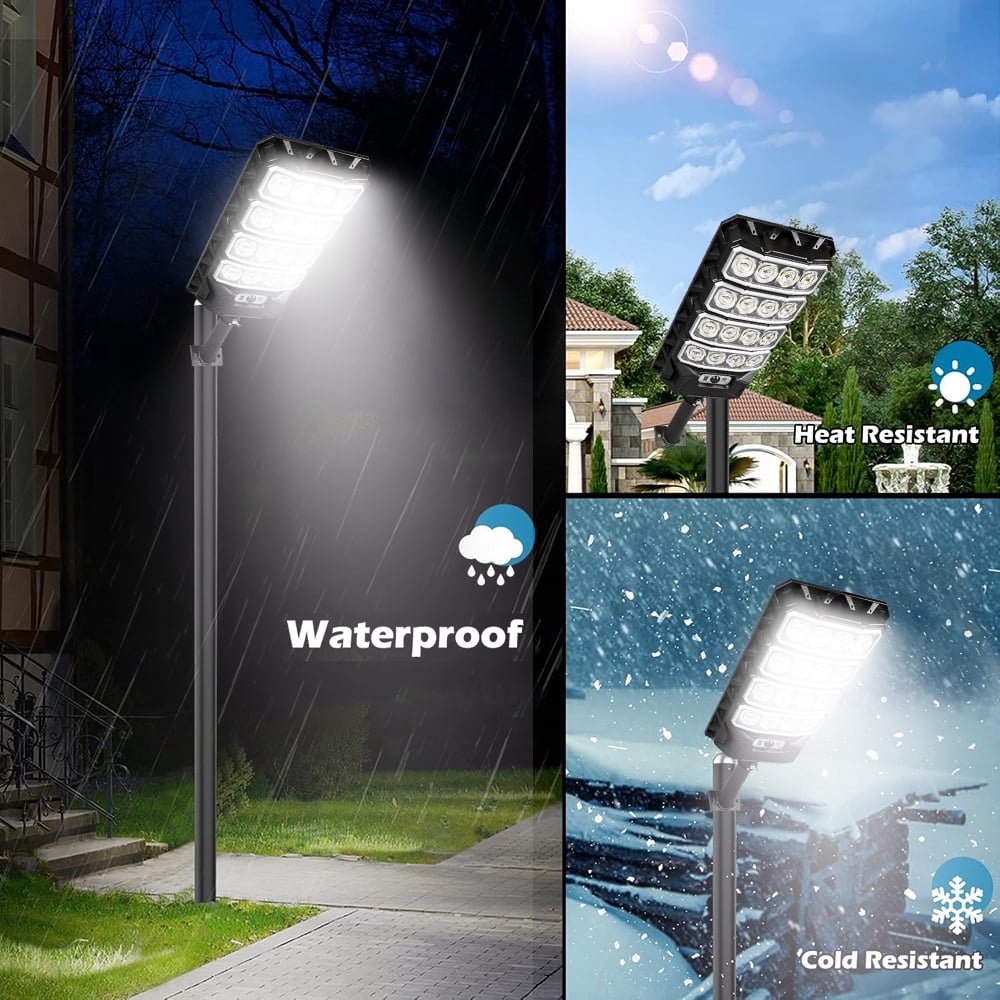 Solar Lights Outdoor, 2200W 6500K Super Bright Solar Street Lights Dusk to Dawn, Motion Sensor Solar Security Flood Lights with Remote Control for Yard, Entryway Garage, Porch