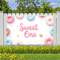 thumbnail image 7 of Colorful Doughnut First Birthday Banner Sweet One Party Backdrop for Kids Birthday Celebration Baby Shower Event Decoration, 7 of 7