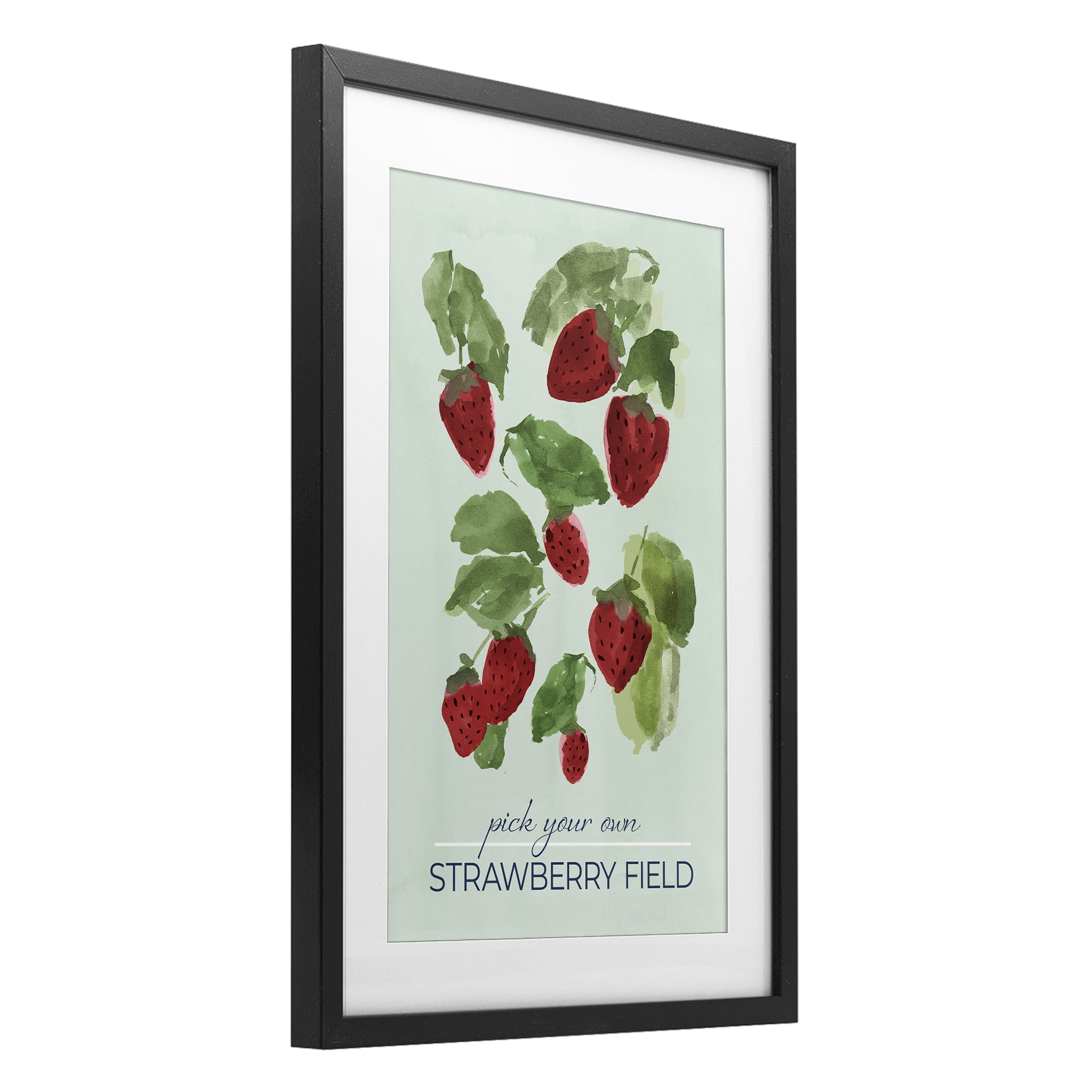 Stupell Industries Strawberry Field Pick Your Own Black Framed Print Under Glass, design by Lucille Price