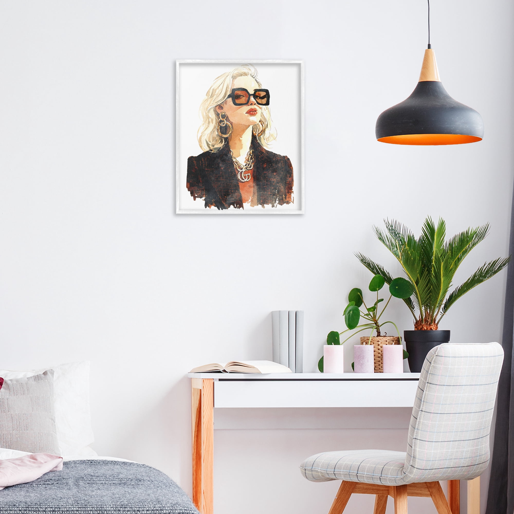 Stupell Industries Luxurious Gilded Gaze White Framed Giclee Art, design by Svetlana Aleynikova