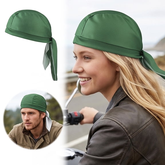 Quick Dry Breathable Sports Tie Head Scarf, Lightweight Sweat Wicking Cycling Skull Cap, Adjustable Sun Protection Head Wrap for Hiking Camping Running Motorcycle