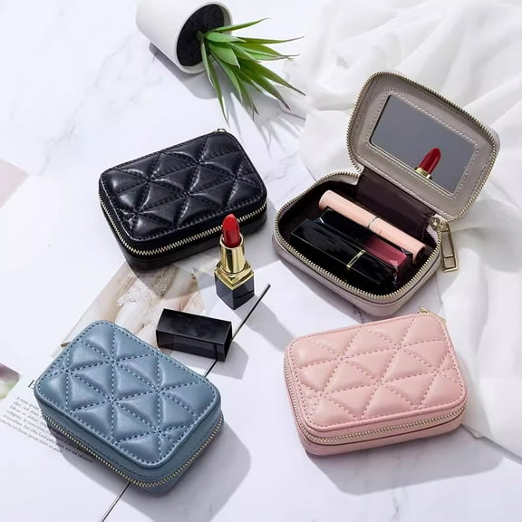 PPgejGEK Portable Lipstick Bag Mini Cosmetic Coin Purse Outdoor Mini Makeup Bag for Lipstick Storage