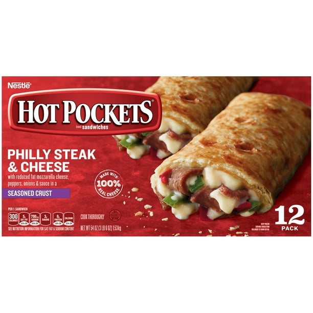 HOT POCKETS Philly Steak & Cheese Frozen Sandwiches 12 ct. Box Frozen