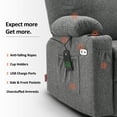 thumbnail image 2 of MCombo Large Power Lift Recliner Chair Sofa with Massage and Heat for Big and Tall Elderly People, 3 Positions, Cup Holders, and USB Ports, Extended Footrest, Fabric 7516(Large,Dark Grey), 2 of 9