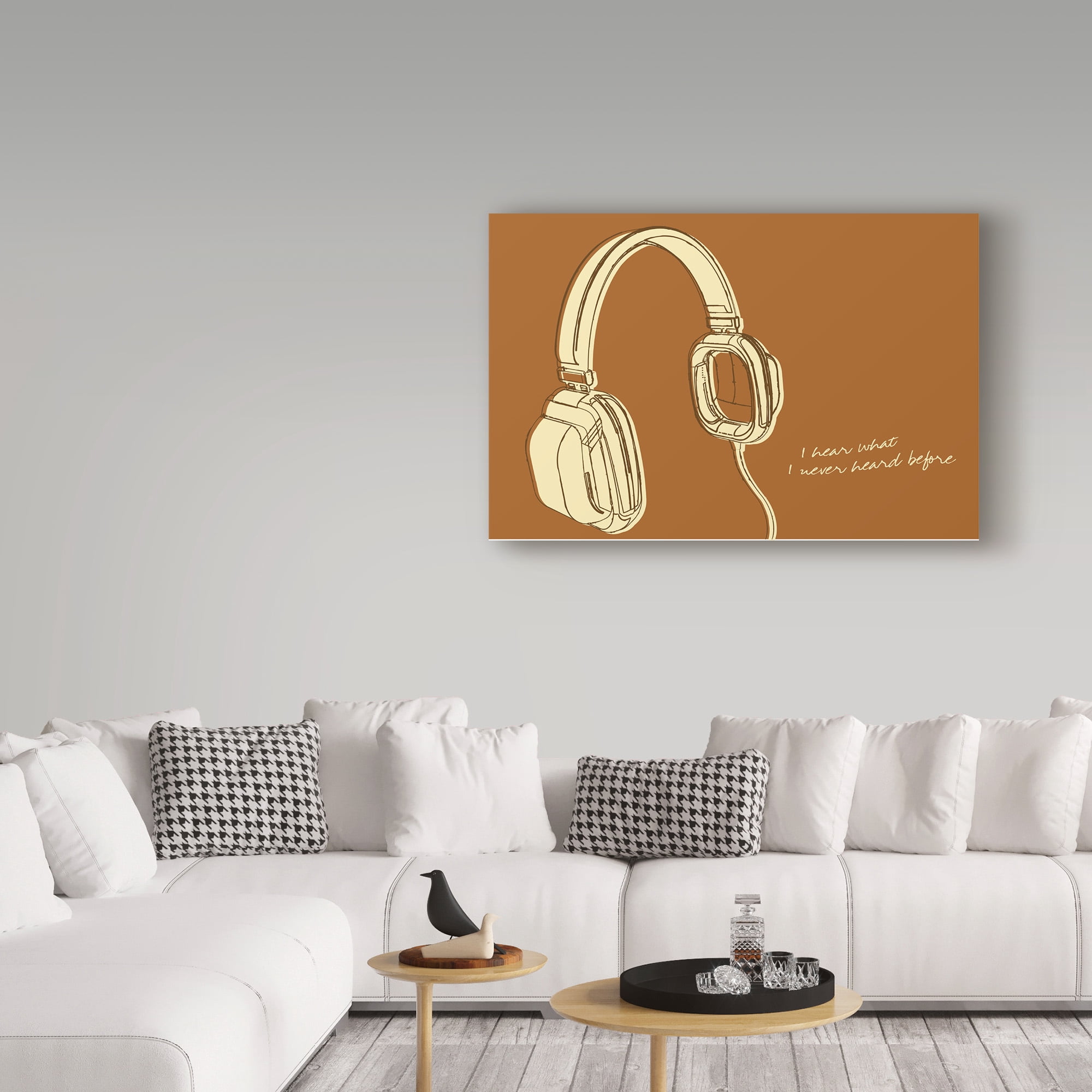 Trademark Fine Art 'Lunastrella Headphones' Canvas Art by John W. Golden