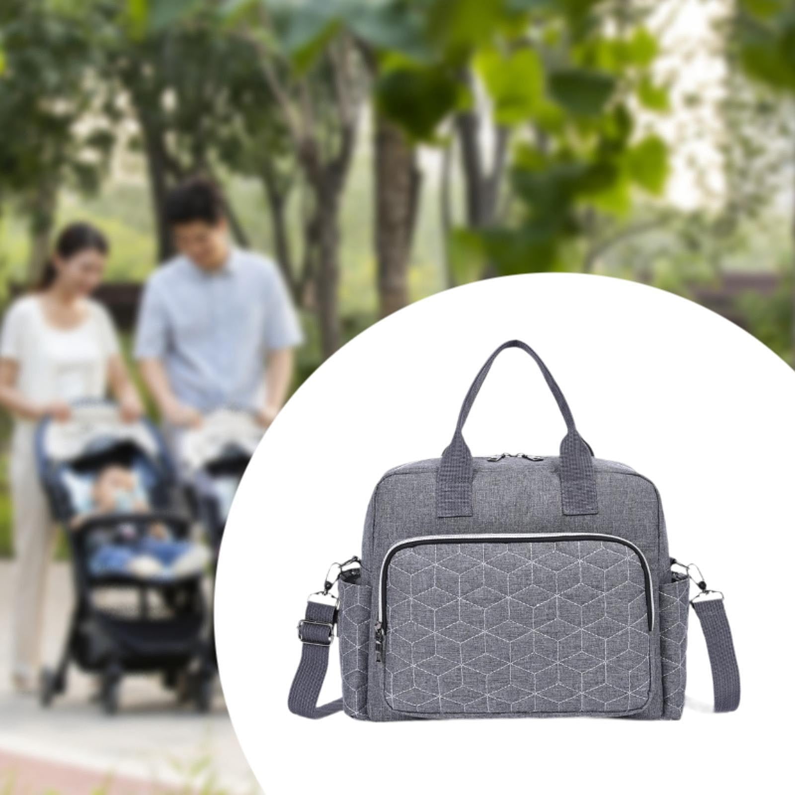 LeeQinersw Diaper Bag Diaper Bag Multifunctional Baby Essentials Waterproof Handbag for Mom gray