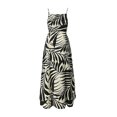 thumbnail image 2 of Ropa Playa Ocean Pacific para Mujer Vestido Largo Olanes Cuello V Sin Manga Elastico Hojas Negro Talla G, 2 of 4
