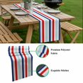 thumbnail image 5 of Red Blue Stripe Table Runner - 70 Inch Long, Kitchen Dining Table Runner Dresser Scarves, Gradient Geometric White Vertical Striped Farmhouse Decor for Coffee Tables Wedding Party Banquet, 5 of 8
