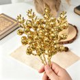 thumbnail image 4 of Christmas Picks, 15-Piece Realistic Glitter Berry Branch Picks, Shed-Free Foam Berries on Bendable Wires, 9.06 Inch Artificial Christmas Decor for Home, Wedding Centerpieces, Wreath Making, 4 of 6