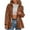 Brown, variant on Fesfesfes Jacket for Women Zippered Cardigan Hooded Sweater Coat Long Sleeved Hooded Casual Coat/jacket