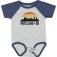 thumbnail image 3 of Inktastic Portland Oregon Skyline Retro Sunset Boys or Girls Baby Bodysuit, 3 of 5