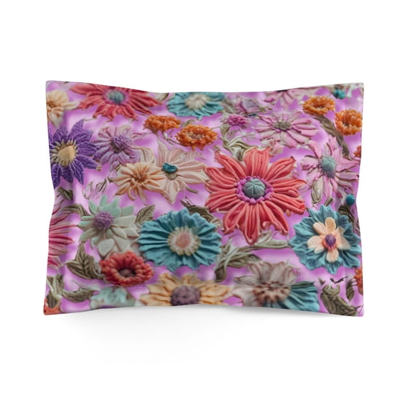 Colorful Floral Microfiber Pillow Sham - Vibrant Home Decor