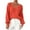 Orange, variant on Women's V-Neck Pearl Sweater Acrylic Knit Loose Fit Pullover Casual Long Sleeve Top with Beaded Neckline Comfortable Stretch Knitwear Women's Fashion Tops S-XL