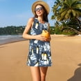 thumbnail image 3 of Gaeub Robe Sans Manches à Imprimé Aventure Arctique Pingouin pour Femmes, Robe Décontractée de Plage, Robe d'Été Maxi Ample avec Poches, 3 of 7