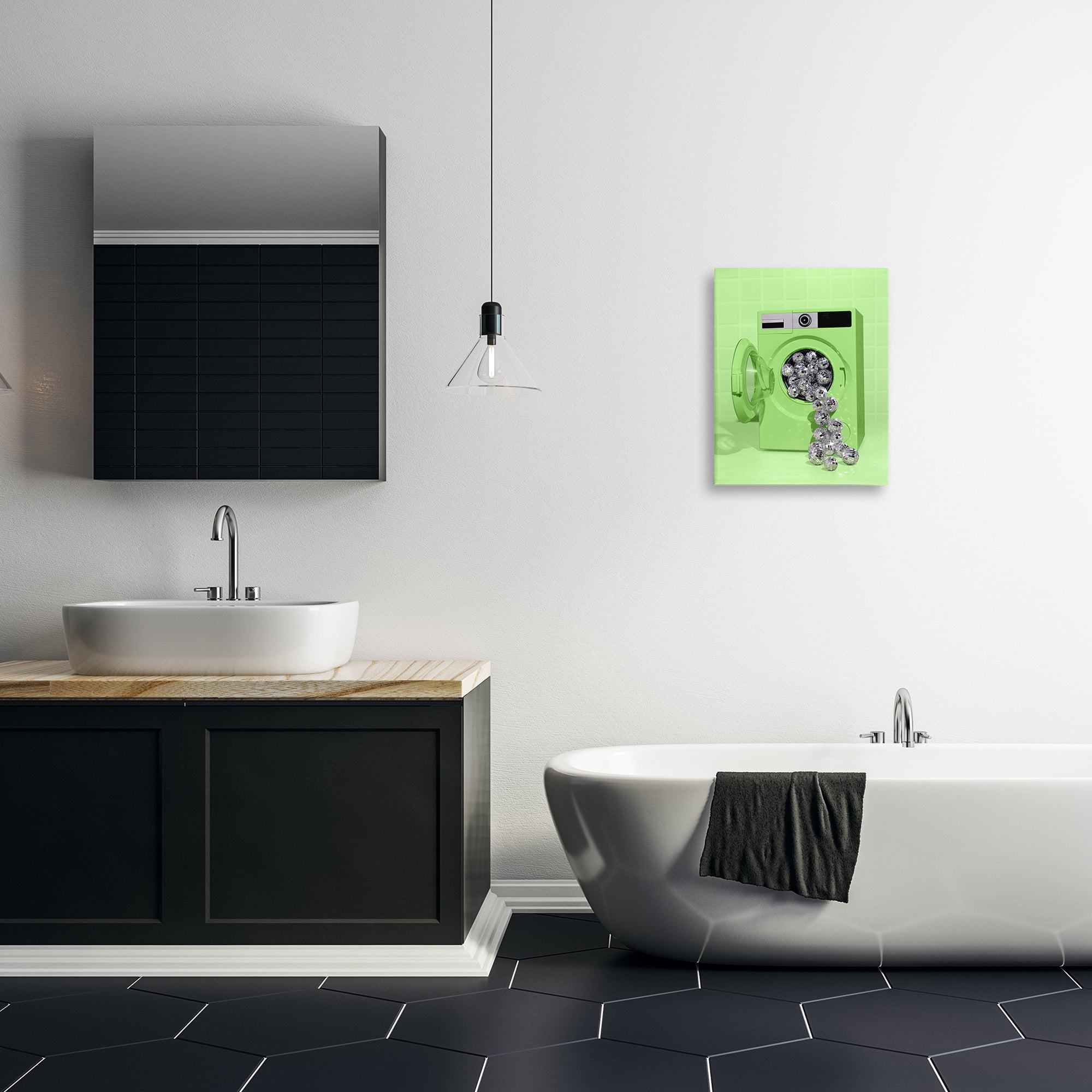 Stupell Industries Disco Laundry Machine over Lime Canvas Wall Art, design by LISH Creative