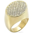 thumbnail image 1 of Gold Brass Ring with Top Grade Crystal, Clear - Size 10, 1 of 1