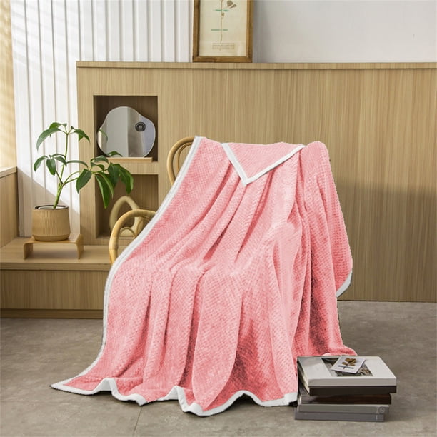 Manta de terciopelo piña a cuadros - Funda de sofá y manta para siestas de oficina de 70x100cm - Forro polar poliéster ultrasuave en rojo, morado, gris, verde ejército, café, caqui, blanco, verde