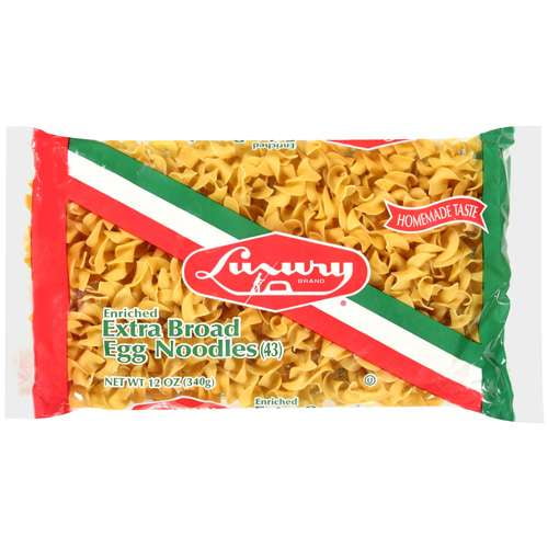 Luxury Brand Enriched Extra Broad Egg Noodles, 12 oz
