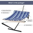 thumbnail image 7 of SUNCREAT Outdoor Two Person Hammock with Steel Stand Heavy Duty for Camping, Max 475lbs Capacity, 76"L x 52"W, Blue Stripe, 7 of 7