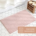 thumbnail image 3 of TOWN & COUNTRY EVERYDAY Ultra Plush Solid Tufted Windowpane Bath Mat, Soft and Absorbent Tufted Floor Mat, Non-Slip Backing, Machine Washable, Blush, 20"x32", 3 of 13