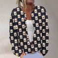 thumbnail image 4 of Cárdigan de mujer, cárdigan de manga larga, ahuecado, color sólido, chaqueta informal, parte superior de poliéster para mujer, 4 of 6