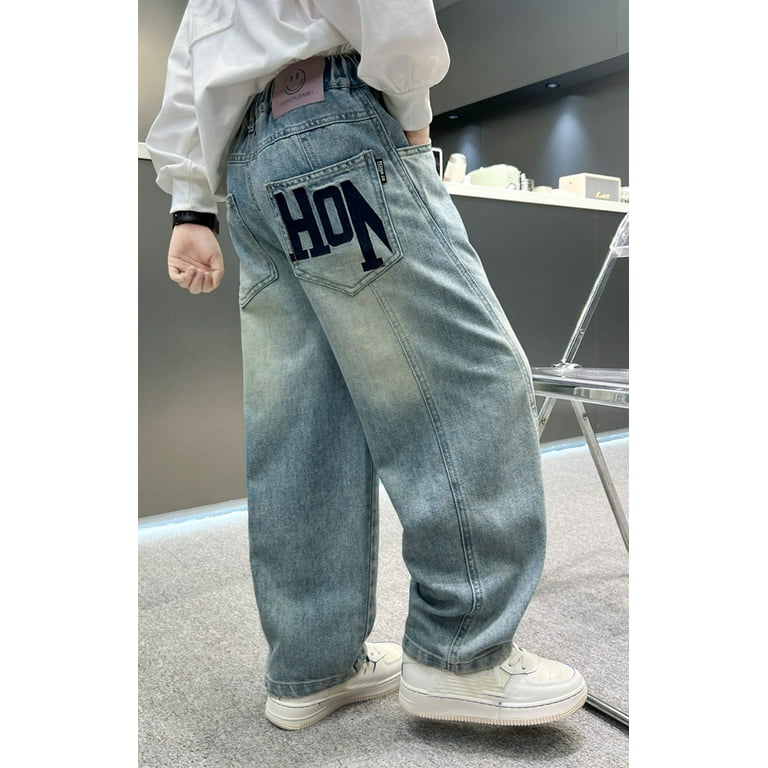 SUYIDA Relaxed Denim Jeans Boys 2025 Baggy Jeans Straight Leg SUYIDA Relaxed Denim Jeans Boys 2025 Baggy Jeans Straight Leg